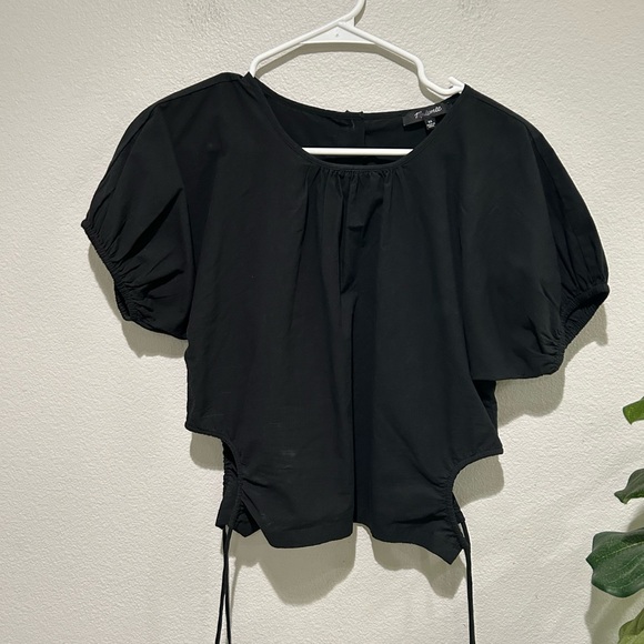 madewell crop cinched sides black “jewel” top - Picture 5 of 6